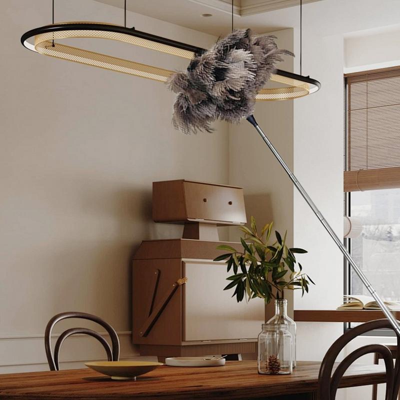 Electrostatic Duster Brush Extendable Feather Duster with Long Handle Fluffy Feather Duster for Cleaning Ceiling Fan Furniture