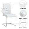 Chaise De Salle À Manger - Moderne - Lot De 4 - Simili-cuir PU Et Lin - Dossier Haut Rembourré - Blanc