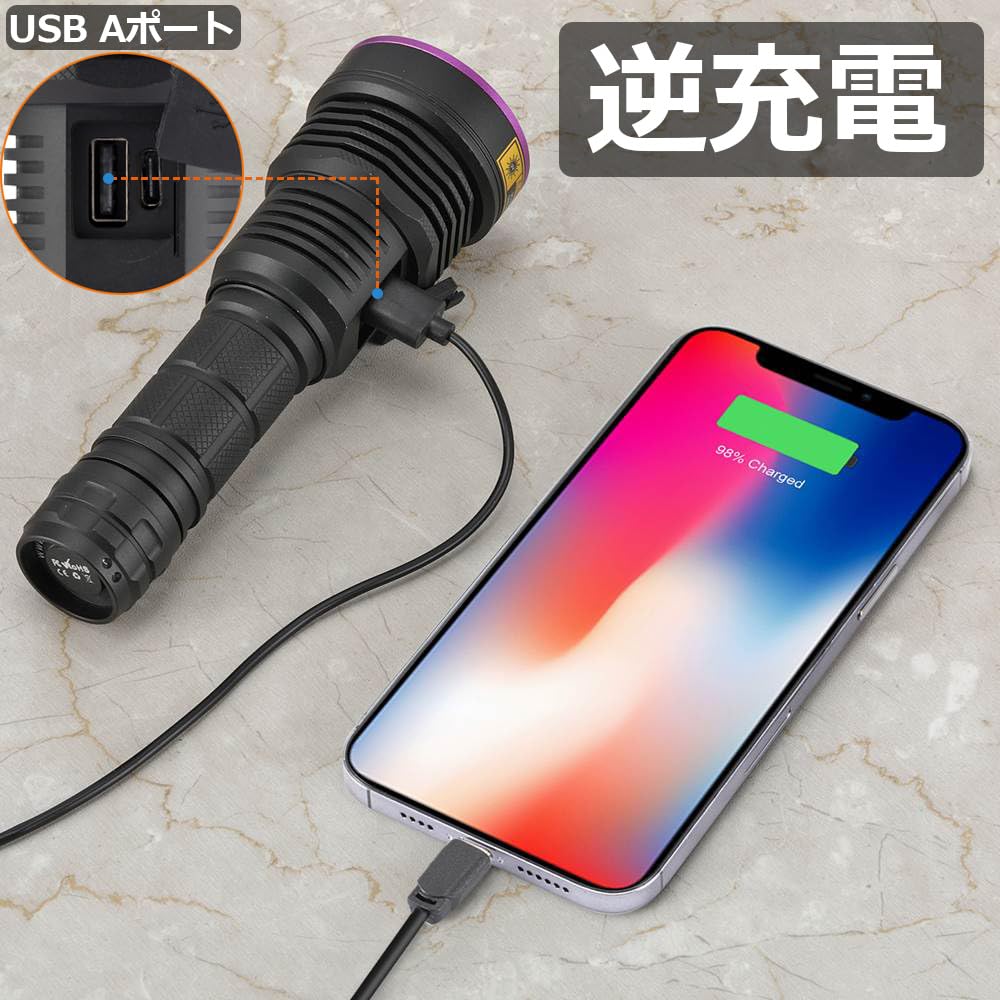 Alonefire SV43 36W Ultraviolet Black Light, Powerful UV LED Light with 365nm Wavelength, USB C-Type Rechargeable, Anisakis Light, Reverse Charging,