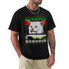 Unisex Yelling At Cat Ugly Christmas Sweater Meme Design Sweatshirt Tshirt Retro Style Print Casual Top