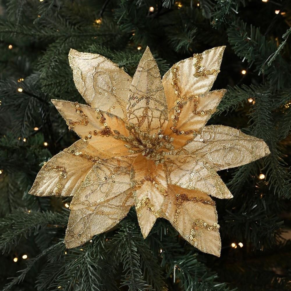 Glitzer Weihnachten Glitzer Blume Pailletten Pailletten Blume Weihnachtsbaum Zubehör
