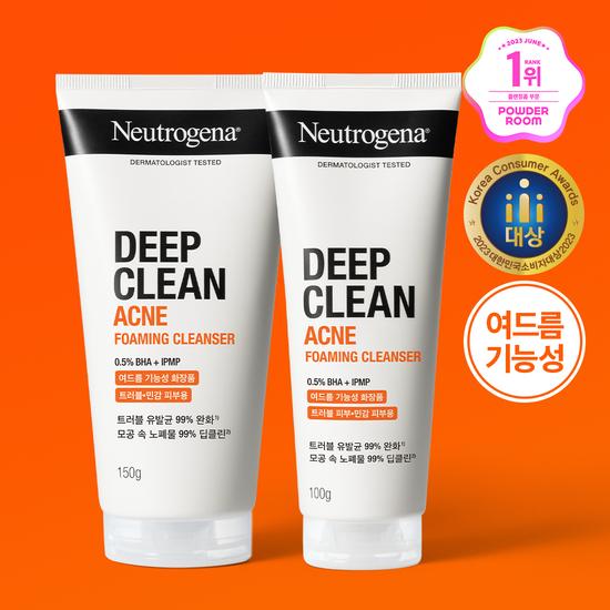 Neutrogena Deep Clean Acne Foaming Cleanser 150g Special (+100g)