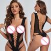 Women Sexy Mesh Bodysuit Shapewear Lingerie Outfit Erotic Fishnet Hollow Out Transparent Slim Mini Underwear Suit Costume