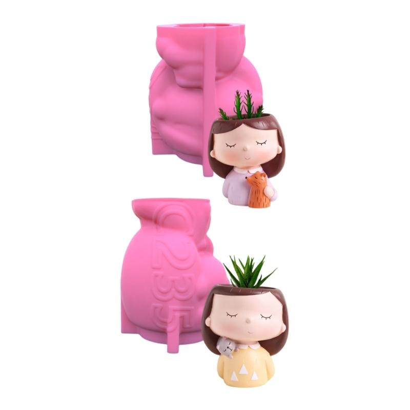 1/2Head-Planter силиконовая форма лицо цветочный горшок бетонная форма лицо статуэтка кашпо лицо ваза для цветов эпоксидная литейная форма 1