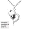 S925 Silver Peach Heart Projection Necklace 'I Love You' in 100 Languages