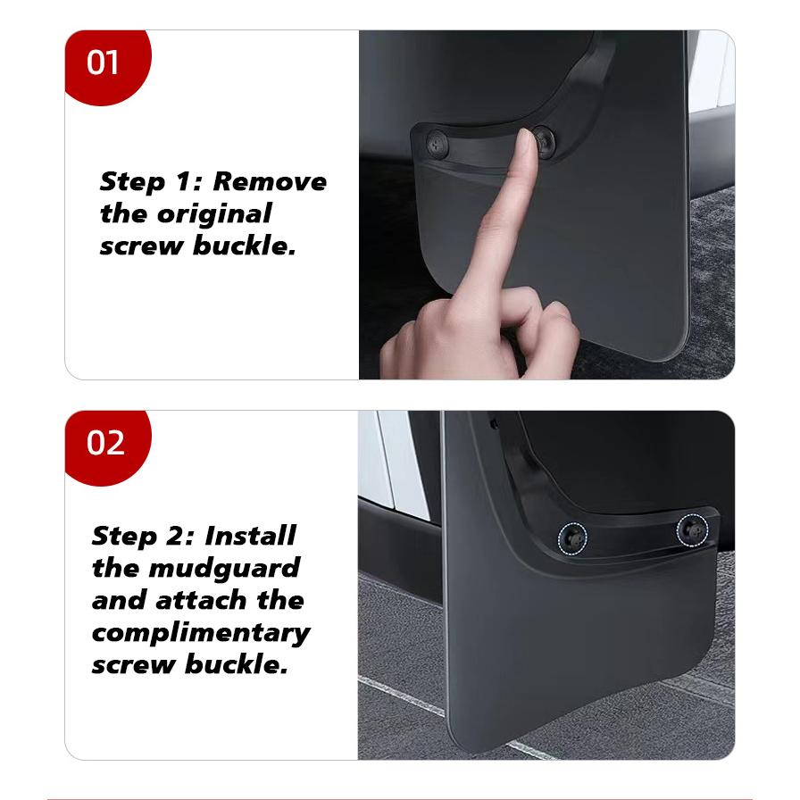 Mud Flaps For Tesla New Model Y Juniper 2025 2026 No Drilling/Tape Splash Guards Fenders Mudguards Mudflaps Travel Accessories