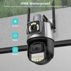 Nová 8MP 4K IP kamera Dual Lens DualScreen 4MP Color Night Vision Auto Tracking PTZ Wifi kamera Vodotěsná CCTV bezpečnostní kamera ICSEE