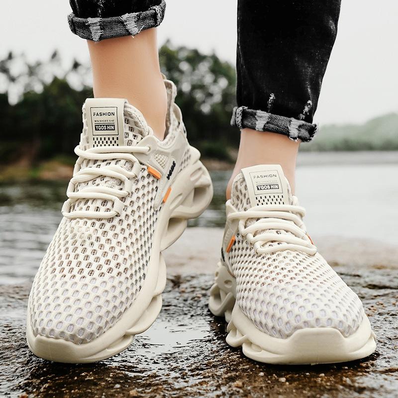 Casual Sports Shoes Men's Breathable Hollow Men's Shoes Summer 2025 New Mesh Shoes Student Platform Heightening Shoes