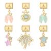 New Y2K Gold Color Butterfly Moon Bow Shell Star Pearl Pendant Italian Charm Link Fit 9mm Stainless Steel Bracelet DIY Making