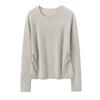 Crew Neck Diamond Waist Design Cashmere Sweater New Versatile Pullover Loose Casual Knitted Cashmere Sweater