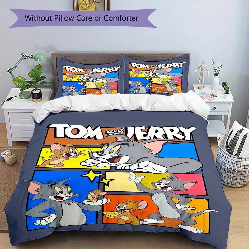 3pcs Tom and Jerry Bedding Set Includes Quilt Cover and Pillowcases, Suitable for All Seasons F094