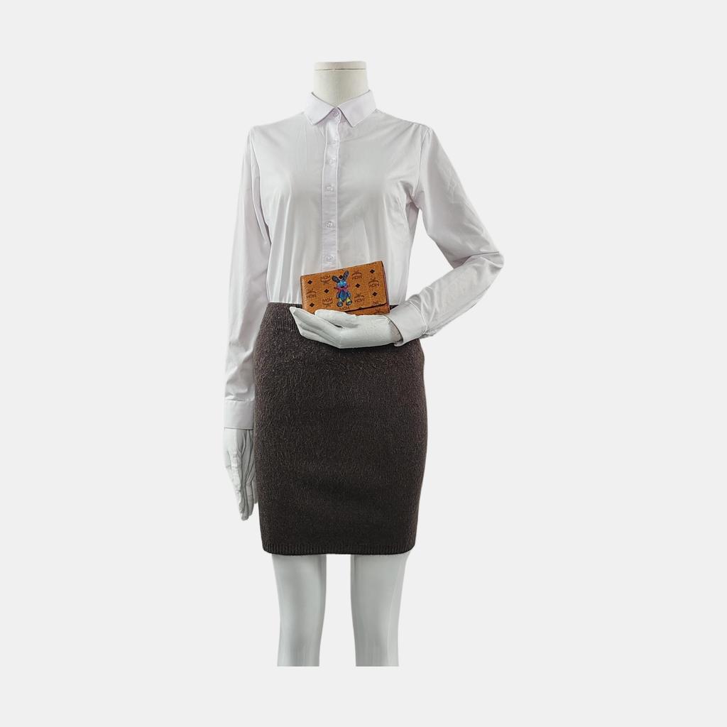 [Gebraucht] Kleiner Monogramm-Kartenhalter aus beschichtetem Canvas in Cognac-Farbe mit goldener Hardware - Ausgezeichnet #V5OA7H