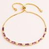Luxury Rainbow Iced Out Zircon Tennis CZ Bracelet Women's Stretch Adjustable Bracelet Hippie Fashion Accessories Jewelry Gifts