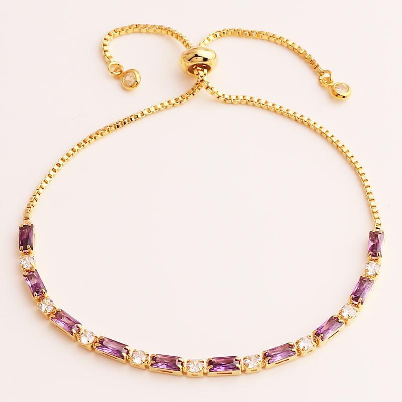 Luxury Rainbow Iced Out Zircon Tennis CZ Bracelet Women's Stretch Adjustable Bracelet Hippie Fashion Accessories Jewelry Gifts