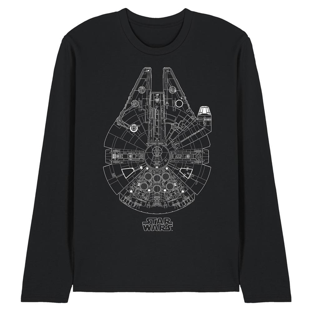 Star Wars Unisex Adult Millenium Lines Long-Sleeved T-Shirt