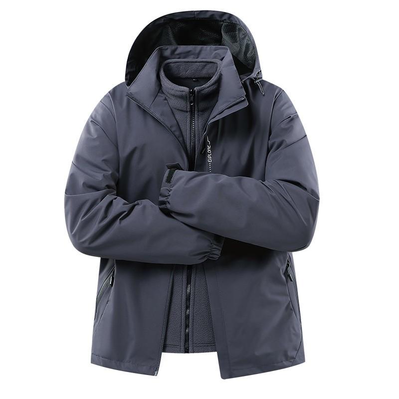 Unisex 3-in-1 Detachable Waterproof Windproof Outdoor Jacket With Fleece Liner Hiking Camping Trekking Winter