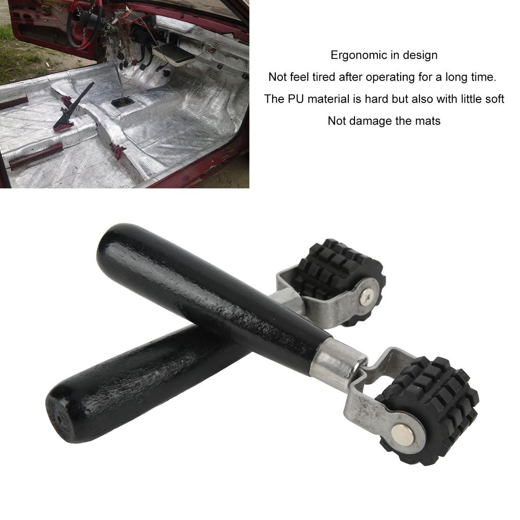   Sound Deadening Roller Heavy Duty Ergonomic Design Car Noise for Auto Mats Heat Abatement Wallpaper PU Wood Iron Material 18x3.5x3cm  