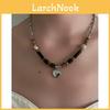 Natural Stone Geometric Collar Necklace With Heart Pendant For Men And Women