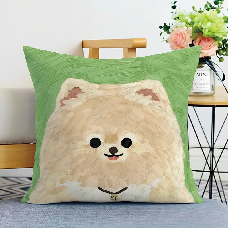 Niedliches Malerei Welpe Druck Dekorative Kissenhülle Schlafzimmer Wohnzimmer Quadratische Kissenhülle