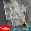 Wheeled 3-Tier Trolley Multi-Tier Storage Shelf for Organized Spa and Salon Settings