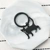 Minimalist Black Cat Stainless Steel Keychain Simple Fashion Design Stylish Couple Keyring Practical Daily Bag Pendant