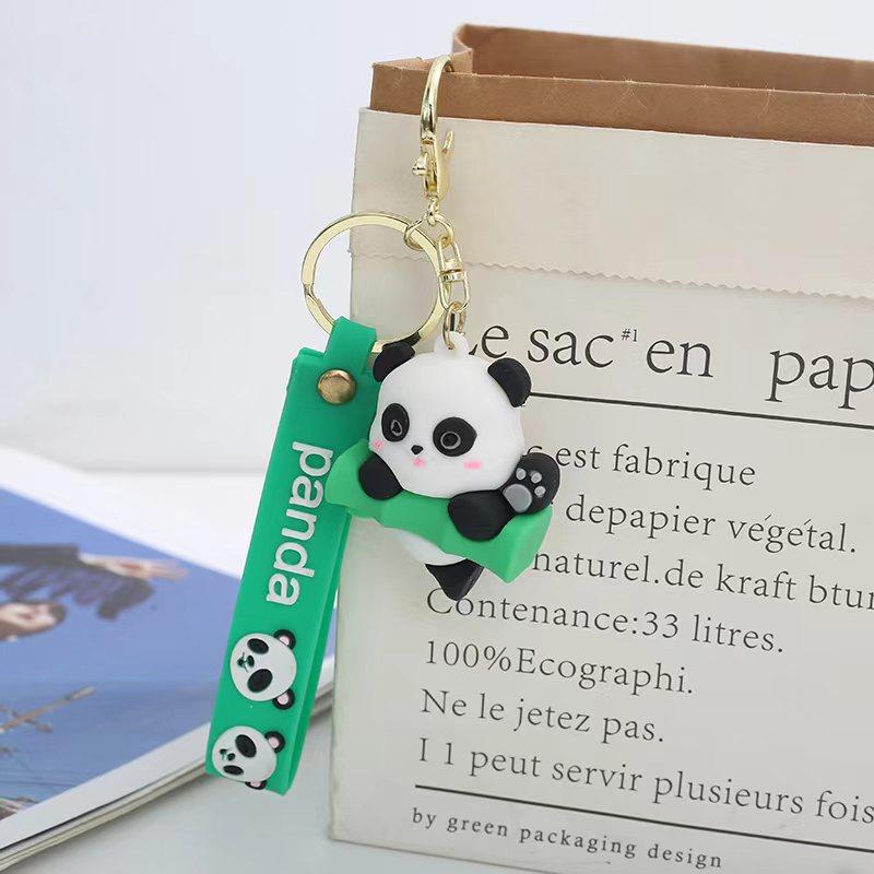 Cartoon China-Chic Bamboo Panda Key Chain Couple Backpack Pendant Car Doll Machine Small Gift