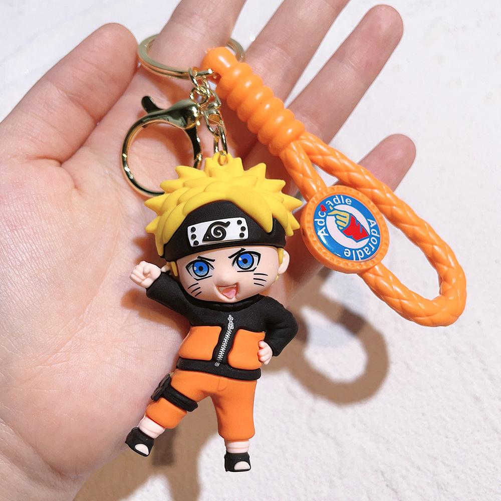 Cartoon PVC Naruto Anime Peripheral Toy Doll Keychain Naruto Silicone Figure Car Key Chain Christmas, Halloween Gift