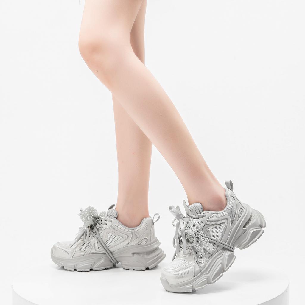 Strictly selected platform dad shoes 2025 shoes women's versatile breathable sports shoes summer height increase casual shoes