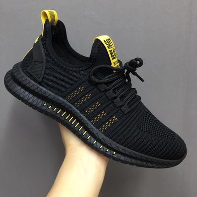 Four Seasons New Flying Knitting Sports Shoes Men's Sports Wind Single Shoes New Korean Style Casual Men's Shoes