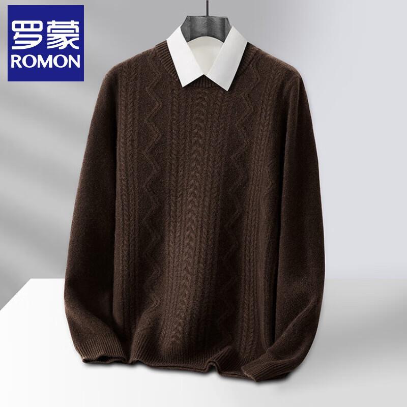 

ROMON Men s 100% Pure Wool Round Neck Pullover M