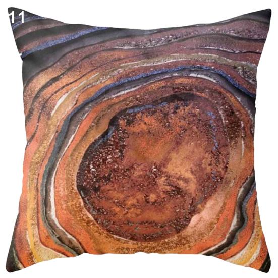 Coloured Drawing Marble Decorative Home Office Car Cushion Cover Pillow Cases