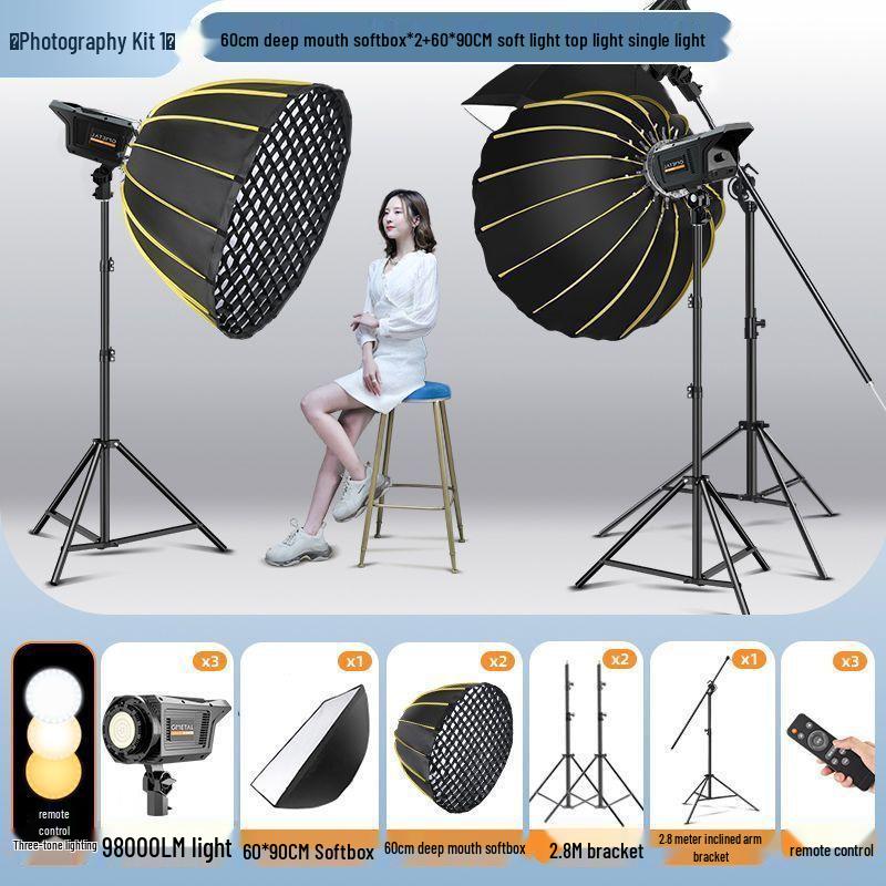 2025 Pro Streaming Beauty Fill Light with Parabolic Softbox Grid