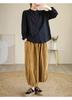 Women's Retro Cotton Linen Embroidered Ruffled Hem Shirt