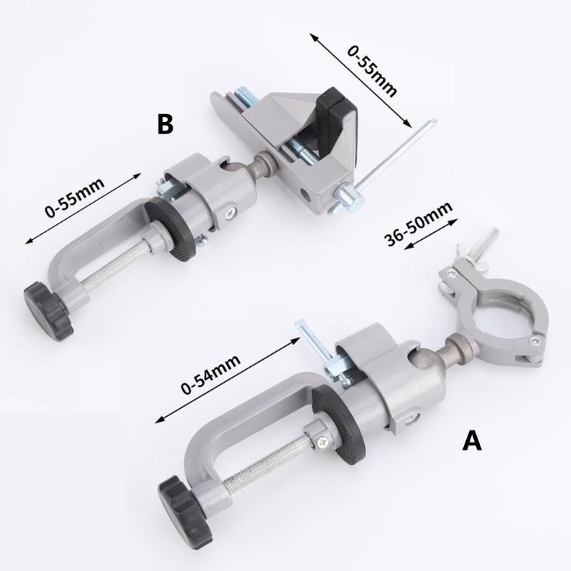 Drehbarer Mehrpositions-Schraubstock mit Bohrerhaltern, Hochleistungs-Stahlklemme für Holz-, Metallbearbeitungs-DIY-Projekte