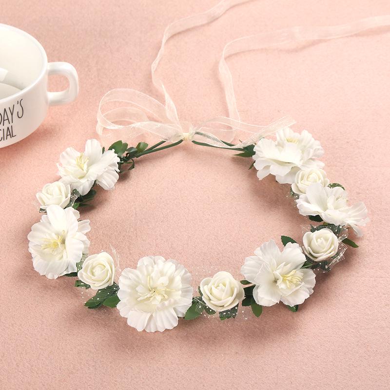 Hawaiian Flower Wreath Fairy Headband – Baby's Breath Floral Headwear for Brides & Children’s Photos