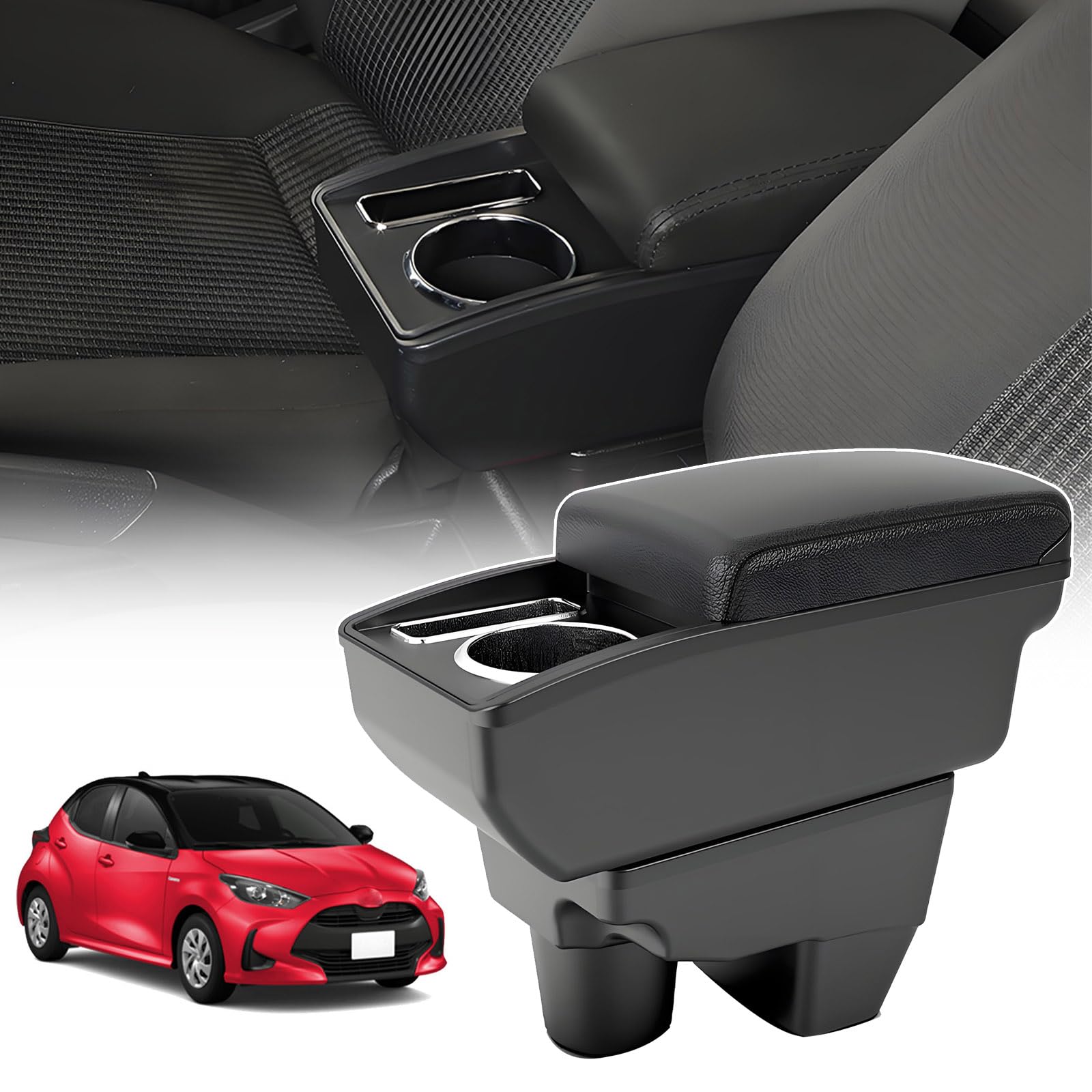 

Spedify Yaris R2.2 Подлокотник для автомобиля, Простая сборка, Вместительный ящик для хранения, Бокс центральной консоли, Yaris - Easy assembly чёрный