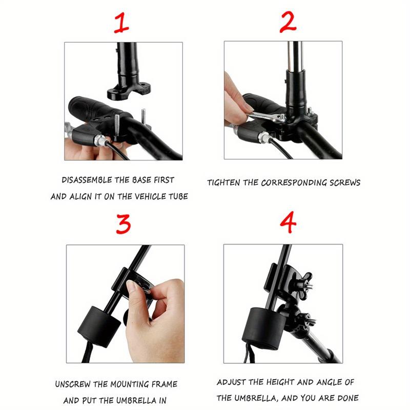 1pc 360 Degree Rotatable Bicycle and Wheelchair Umbrella Stand Adjustable Outdoor Sun Stand Foldable Sun Crown