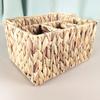 Water Hyacinth Handwoven Cutlery Organizer Rectangular Dinnerware Storage Basket  Bedroom