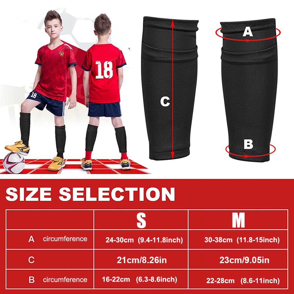 1 Pair Kids Soccer Shin Guard Sock, Leg Performance Support Football Compression Calf Sleeves With Pocket Can Holding Shin Pads