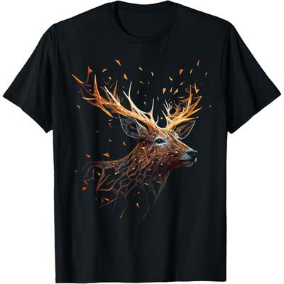Deer Animal Motif Elk Forest Animal Print Deer T-Shirt