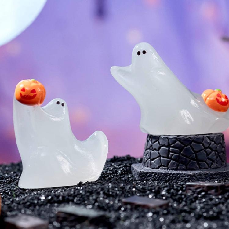 Halloweens Ghosty Figurines Night Lights Resins Ghosty Statue Sculptures Garden Decorations Monsters Figurines Ornament