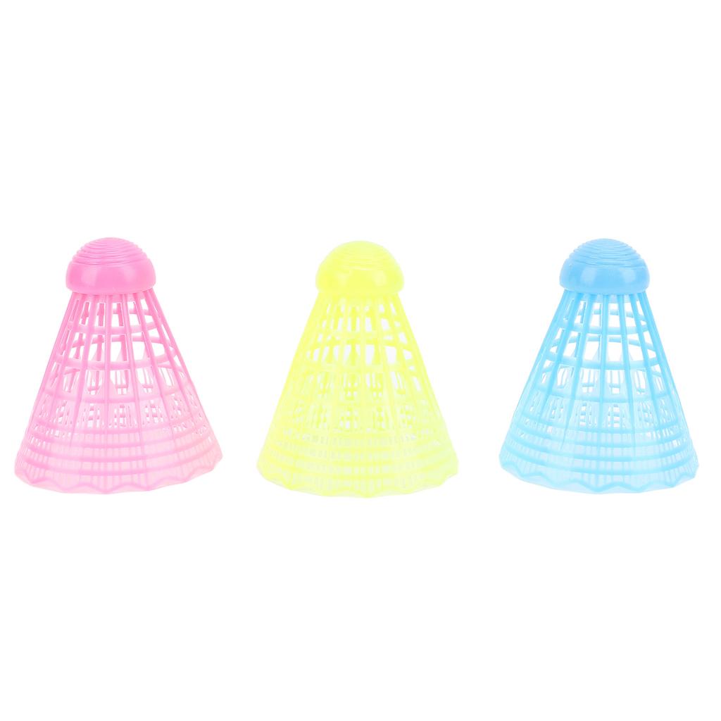 3Pcs LED Badminton Shuttlecocks Blue Yellow Pink Nylon Lighting Glow in The Dark Night Badminton