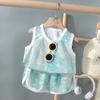 Children's Clothing Print Sleeveless Tops Shorts Cute Breathable Kids Summer Vest Shorts Set Tank Top For Baby Clothing Children