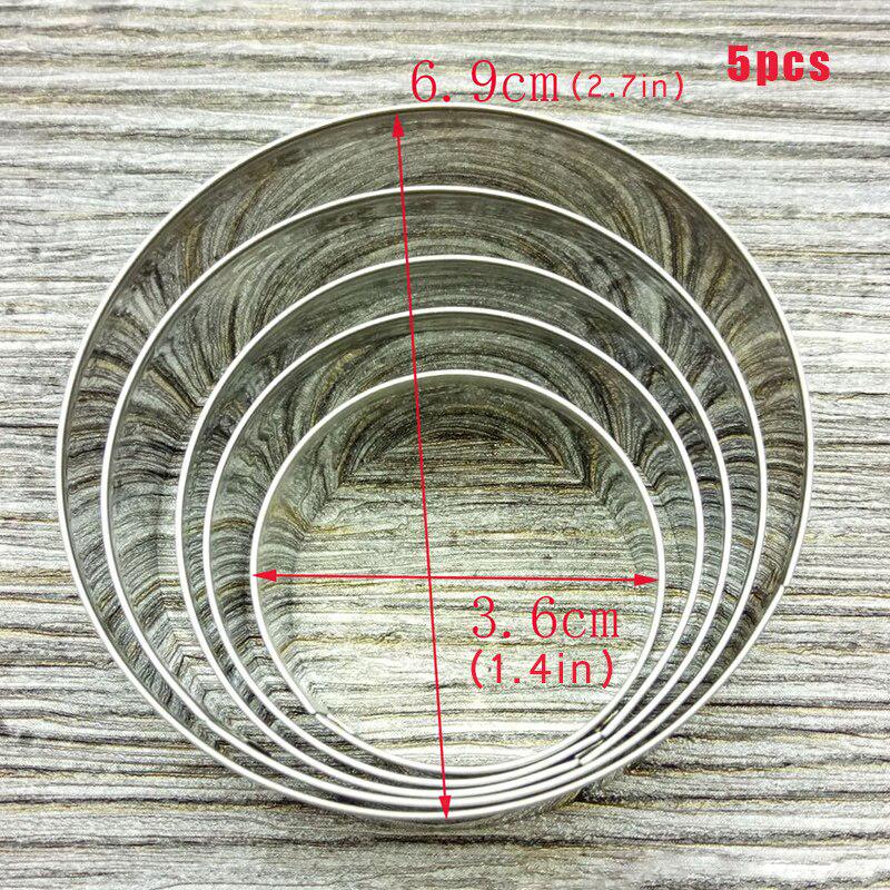5 bucăți/set din oțel inoxidabil, cerc rotund, formă pentru prăjituri, mousse, inel pentru prăjituri, instrument de patiserie