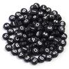 100 Stück Acryl Buchstabenperlen Gemischt Flach Rund Alphabet Spacer Perlen Für Schmuckherstellung DIY Handgemachtes Armband Halskette Zubehör