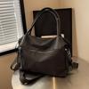 Men's large capacity handbag, black shoulder bag, zipper closure, diagonal travel bag, fitness bag