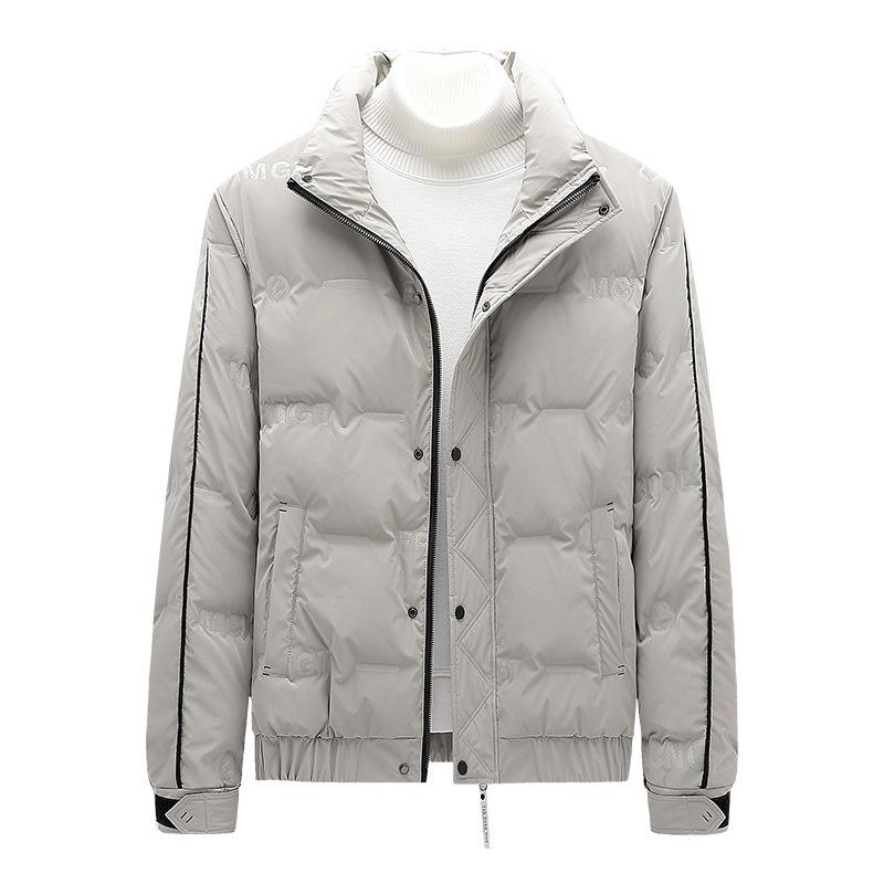 

Down jacket men s new winter loose trend handsome white duck down men s stand-up collar simple men s jacket 5XL