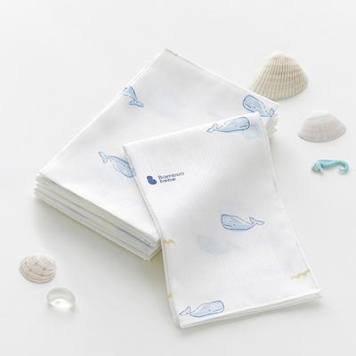 Bamboo Bebe Signature Jungle Forest Embossovaný kapesník velrybí 10p, korejské kojenecké výrobky