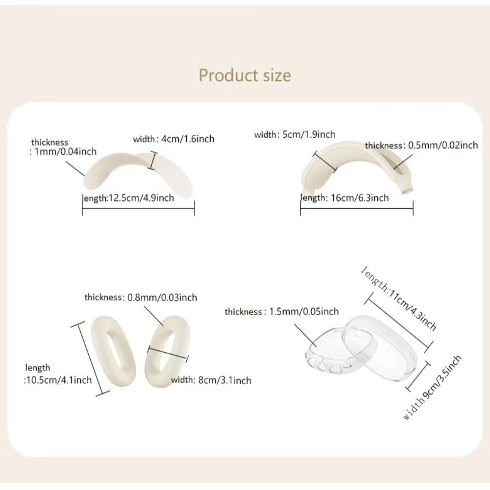 Four Piece Set Ear Pads Cushion Cover Silicone Headband Earphone Protective Case Replacement for Apple Airpods Max