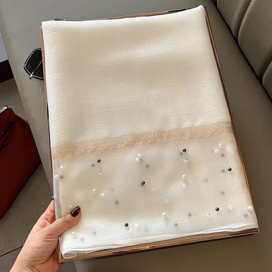 Lenço frisado de 190 cm feito de material de seda quente outono e inverno para mulheres